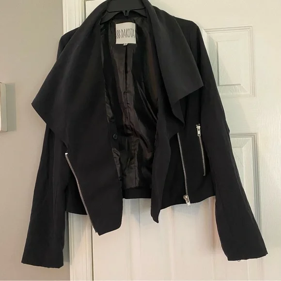 BB Dakota Faux Suede Black Asymmetrical
Jacket Medium Front Zip Up Moto - Picture 12 of 13